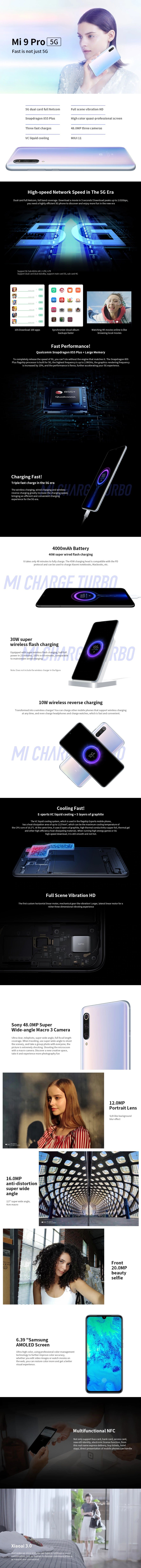 Xiaomi Mi 9 Pro 5G 5G Phablet specification